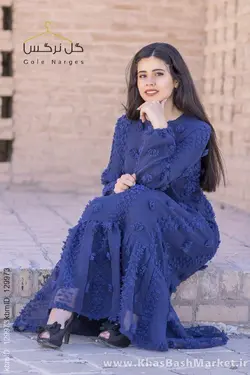 پیراهن ماکسی پرنسس سرمه ای کد 45046