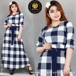 پیراهن زنانه ساحلی زنانه چهار خونه کد 49424