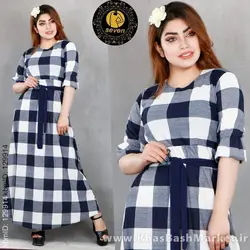 پیراهن زنانه ساحلی زنانه چهار خونه کد 49424