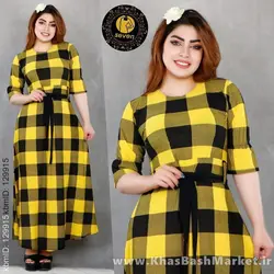 پیراهن زنانه ساحلی زنانه چهار خونه کد 49424