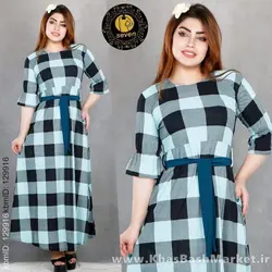 پیراهن زنانه ساحلی زنانه چهار خونه کد 49424