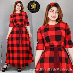 پیراهن زنانه ساحلی زنانه چهار خونه کد 49424