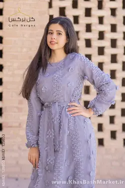 پیراهن ماکسی پرنسس طوسی کد 45043