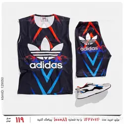 ست رکابی و شلوارک مردانه Adidas مدل 27150