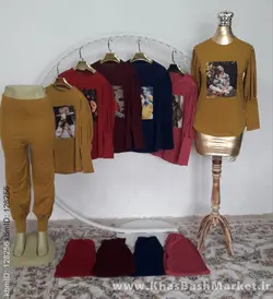 بلوز شلوار استیکردار مونیکا کد 44305