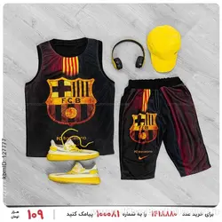ست رکابی و شلوارک مردانه Barcelona مدل 19079