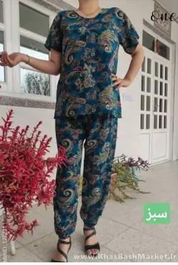 بلوز شلوار طرح دار بته جغه کد 9735