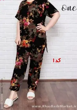 ست بلوز شلوار طرح دار یکتا کد 9168