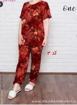 ست بلوز شلوار طرح دار یکتا کد 9168