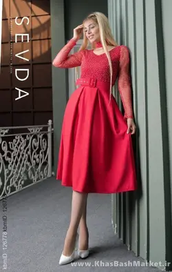 لباس مجلسی زنانه درسا قرمز کد 44143