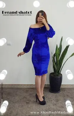 لباس مجلسی زنانه مخمل جنان کد 43810