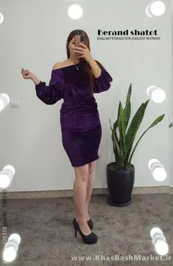 لباس مجلسی زنانه مخمل جنان کد 43810