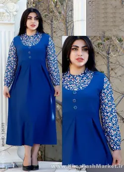 تونیک دوتیکه گل ریز دکمه نما کد 6266