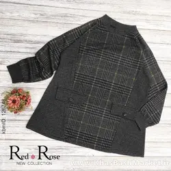 تونیک مانتویی چهارخونه کد 1577