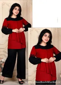 تونیک شلوار زنانه آستین چاپی کد 6276