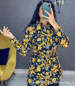 شومیز یقه چین کد 43976