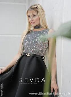 لباس مجلسی زنانه پانیا زرشکی کد 44134