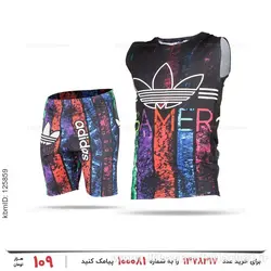 ست رکابی و شلوارک مردانه Adidas مدل 26008