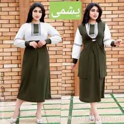 پیراهن مانتویی دو تیکه سنتی کد 80580