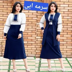 پیراهن مانتویی دو تیکه سنتی کد 80580