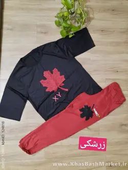 ست تیشرت شلوارک زنانه برگی کد 37512