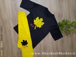 ست تیشرت شلوارک زنانه برگی کد 37512
