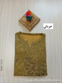 تونیک زنانه آنغوره یقه چاکد ار نگین دار کد 43341