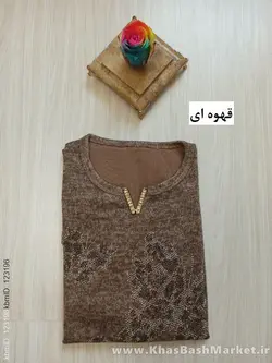 تونیک زنانه آنغوره یقه چاکد ار نگین دار کد 43341
