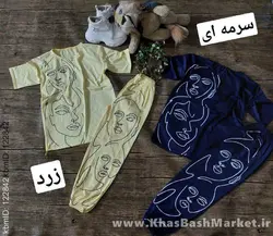 تیشرت شلوار زنانه ست رخ در رخ کد 45987