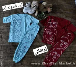 تیشرت شلوار زنانه ست رخ در رخ کد 45987