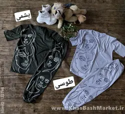 تیشرت شلوار زنانه ست رخ در رخ کد 45987