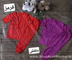 تیشرت شلوار زنانه ست رخ در رخ کد 45987