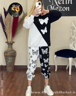 ست بلوز و شلوار پروانه بدون کلاه کد 44846