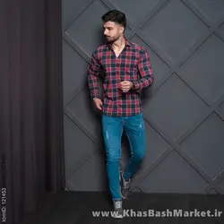 پیراهن چهارخونه مردانه قرمز مدل Faraz