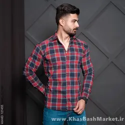 پیراهن چهارخونه مردانه قرمز مدل Faraz