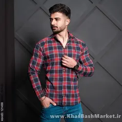 پیراهن چهارخونه مردانه قرمز مدل Faraz