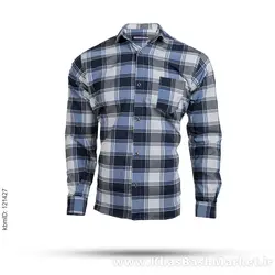 پیراهن مردانه چهارخونه سفید آبی مدل tones