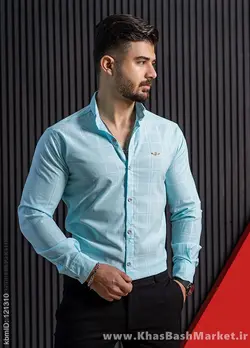 پیراهن مردانه آبی مدلFarzin
