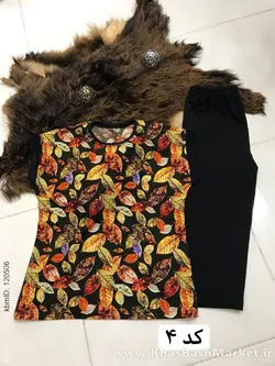 شومیز شلوارک طرح برگ کد 5324