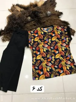 شومیز شلوارک طرح برگ کد 5324