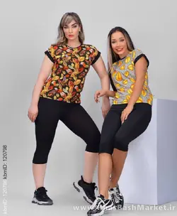 شومیز شلوارک طرح برگ کد 5324