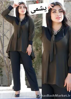 تونیک شلوار پشت بلند یقه کراواتی گیپوری کد 8583