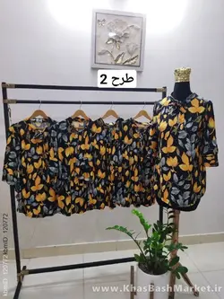 شومیز کراواتی آستین دو کلوش طرح ترنج کد 5317