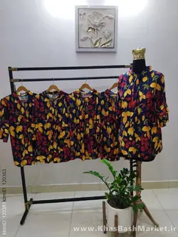 شومیز کراواتی آستین دو کلوش طرح ترنج کد 5317