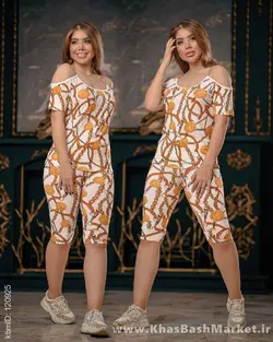 تیشرت شلوارک سرشانه زنجیری کد 5322