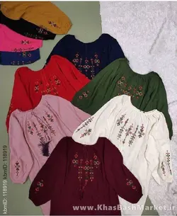 شومیز گلدوزی سه گل کد 50168