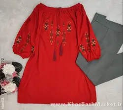 شومیز گلدوزی سه گل کد 50168