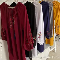 شومیز گلدوزی سه گل کد 50168