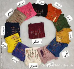 شومیز گلدوزی سه گل کد 50168