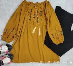 شومیز گلدوزی سه گل کد 50168